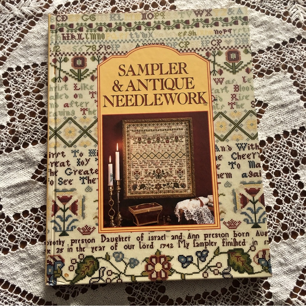 Beautiful Vintage Hardcover Sampler and Antique Needlework Book